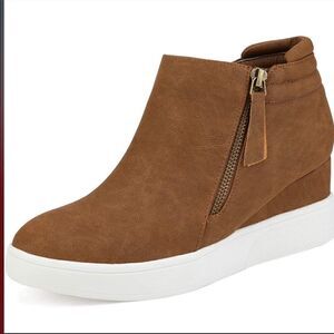 Brown Wedge Booties Sneakers